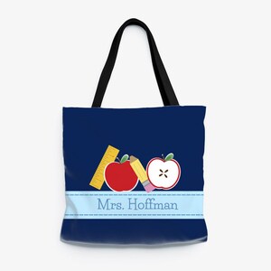 Extra School Supplies Custom Teacher Tote | Personalized Teacher Tote Bag | Monogrammed Teacher Tote Bag | Customized Teacher Tote
