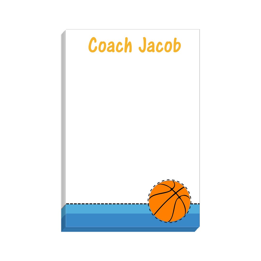 Basketball Coach Notepad Personalized Coach Gift Custom Printed Notepad