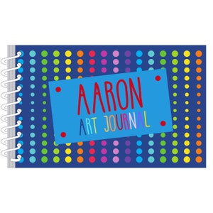 Colorful Dots Art Journal | Custom Sketch Book | Monogrammed Sketchbook | Personalized Kids Gift | Kids Journal | Drawing Pad
