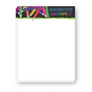 Bold Crayons Art Drawing Pad | Kids Gift | Custom Gift | Printed Notepad