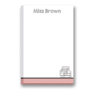 Red Dots Personalized Teacher Notepad | Custom Teacher Note Pad | Teacher Stationery | Custom Teacher Gift | Teacher Appreciation Gift