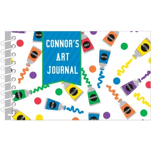 Paint Tubes Personalized Art Journal | Custom Sketch Book | Monogrammed Sketchbook | Personalized Kids Gift | Kids Journal | Drawing