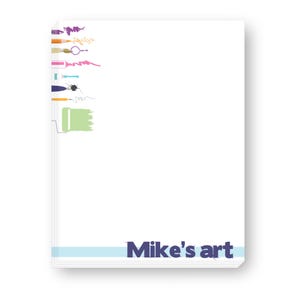 Artist Supplies Blue Art Drawing Pad | Kids Gift | Custom Gift | Printed Notepad