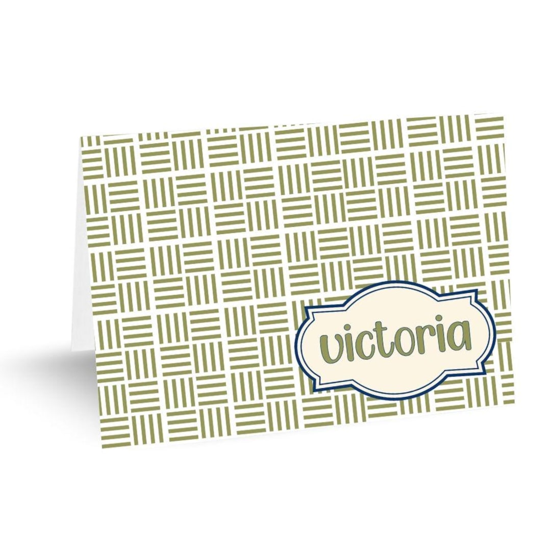 Personalized Folded Note Cards | Custom Stationery Set Victoria - Etsy