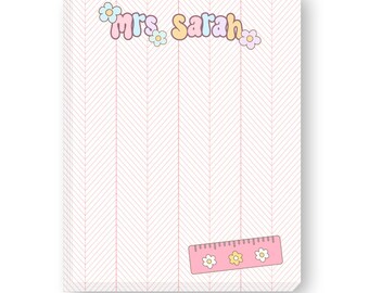 Personalized Groovy Teacher Large Notepad | Teacher Gift | School Supplies | Classroom Desk Stationery