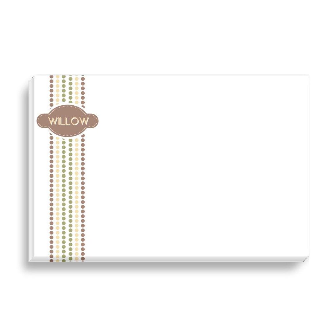 Personalized Chunky Notepad Willow| Custom Notepad for Women | Elegant ...