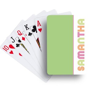 Letters Green Playing Cards | Custom Card Decks | Personalized Playing Cards | Party Favors | Customized Games | Adult Poker Cards Game Gift