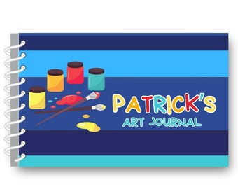 Personalized Art Journal for Kids | Custom Drawing Notebook | Gift for Young Artists | Patrick