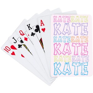 Cartes à jouer avec lettres en bois | Cartes à jouer personnalisées