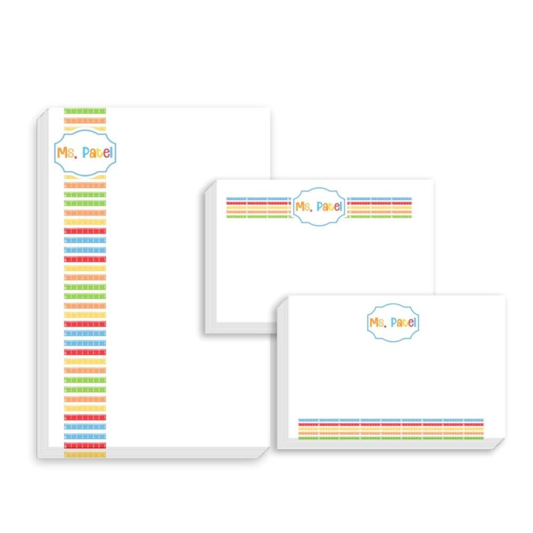 Personalized Bright Rulers Teacher Multi Pad Notepad Set | Teacher Gift ...