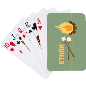Cartes à jouer Camp S'mores | Jeu de cartes personnalisé | Cartes à jouer personnalisées pour enfants | Cadeaux pour fête | Jeux personnalisés | Monogrammé