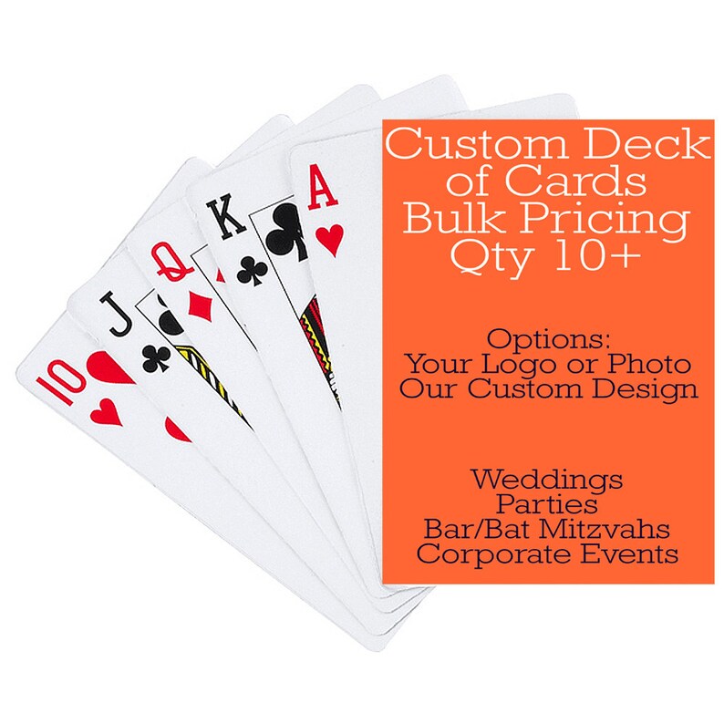 Bulk Custom Playing Card Decks Custom Deck of Cards Etsy