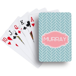 Herringbone Solid Teal Playing Cards | Custom Card Decks | Personalized Playing Cards | Party Favors | Customized Games | Adult Poker