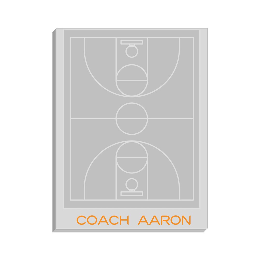Basketball Court Coach Large Notepad Personalized Coach Gift Custom