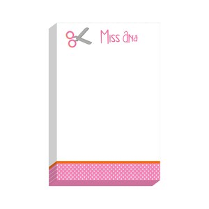 Teacher&#39;s Scissors Personalized Teacher Notepad | Custom Teacher Note Pad | Teacher Stationery | Custom Teacher Gift | Teacher Appreciation