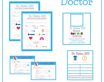 Personalized Doctor Pretend Play Set | Kids Medical Office | Dry Erase Role Play Toy