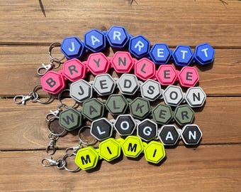Personalized Clicker Fidget Name Keychain, Fidget Clicker Keychain, Custom Fidget Clicker Keychain