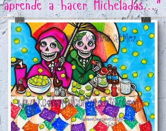 Si del Cielo te Caen Limones/If the Sky Gives You Lemons"-Art by Karina Gomez- Dia de los Muertos/Sugar Skull / Day of the Dead/Mexican Art