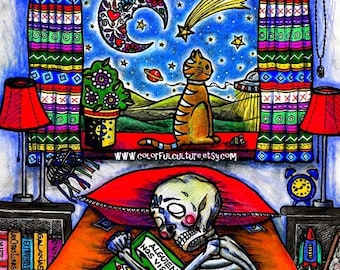 Alguien nos Observa / Somebody is Watching Us"-Art Print by LAURA GOMEZ- 8"x10" Or 11x14"-Day of the Dead- Dia de los Muertos-Mexican Art