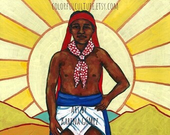 Besado por el Sol / Sun Kissed - Tarahumara - Raramuri- Art  by Karina Gomez - Arte Mexicano - Mexican Art - Original Art - Prints Available