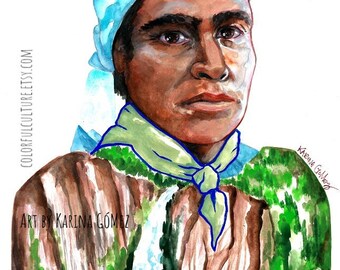 Raramuri - Cascada Basaseachi -  Art  by Karina Gomez - Tarahumara Art - Arte Mexicano - Mexican Art - Original Art - Prints Available