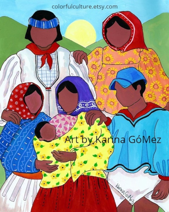 Familia Tarahumara Familia Tarahumara Arte Original de - Etsy México