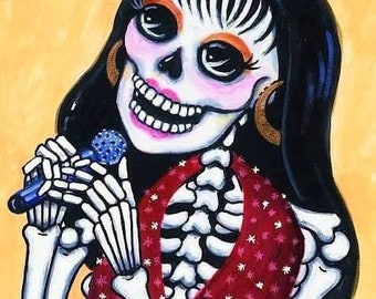 Selena Quintanilla  Inspired Painting - Giclee Art Print of Original  by Karina Gomez - Arte del Dia de los Muertos -Day of the Dead Art