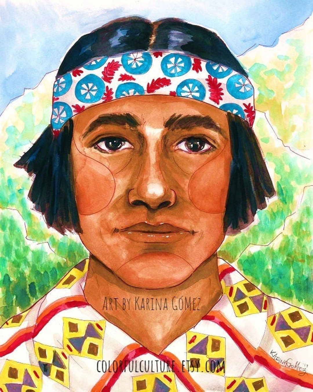 Joven Tarahumara Art by Karina Gomez Arte Mexicano Mexican Art Original ...