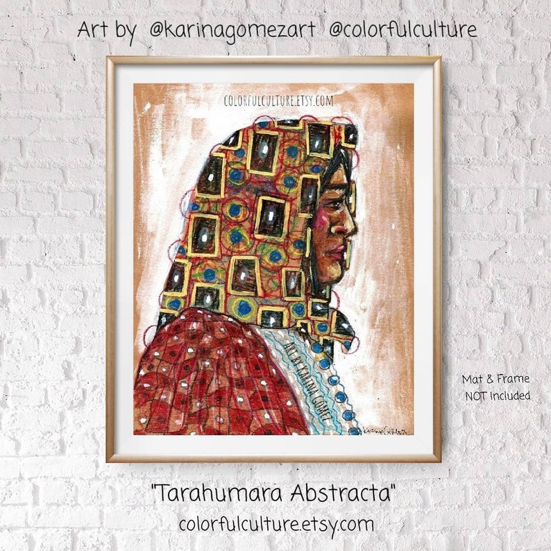 Tarahumara Abstracta Art by Karina Gomez Arte Mexicano Mexican Art Original Art Prints Available Raramuri Art image 2