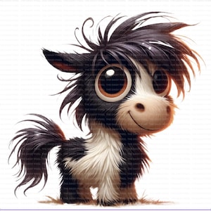 12 Pony Clipart PNG, Pferd digitaler Download, niedliches Tier Bundle, niedliches Pferd digitaler Download, Clip Art für Handwerk & Aufkleber