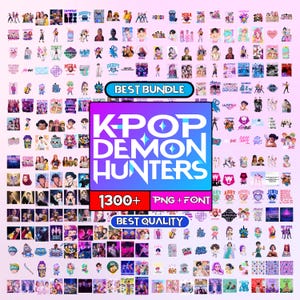 Huntrix Kpop Demon Hunters 1300+ Png Bundle, Kpop Idol Group Png Design, Huntrix Girl Dinner Png, Saja Boys Girls Bands Png, Sublimation