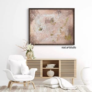 Abstract painting in rose & gold – acrylic painting on canvas – original wall art 80 x 60 cm