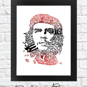 Rojo/ Negro- CHE GUEVARA Word Art impresión (Descarga Digital)