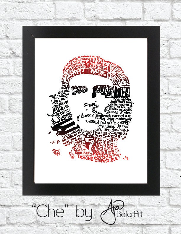 11,4 x 14,3cm Repro-Autogramm Kuba Revolution Che Guevara 