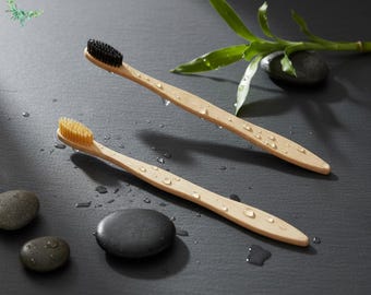 Adult Bamboo Toothbrush | Wooden Tooth Brush | Firm Bristles | Eco-Friendly Bamboo Toothbrush | Soft Charcoal & Bamboo Variants