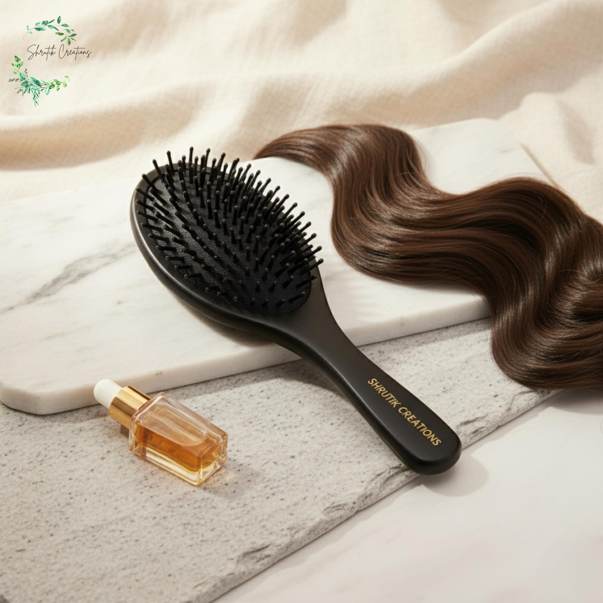 Oval Luxe Black Hair Brush - Etsy