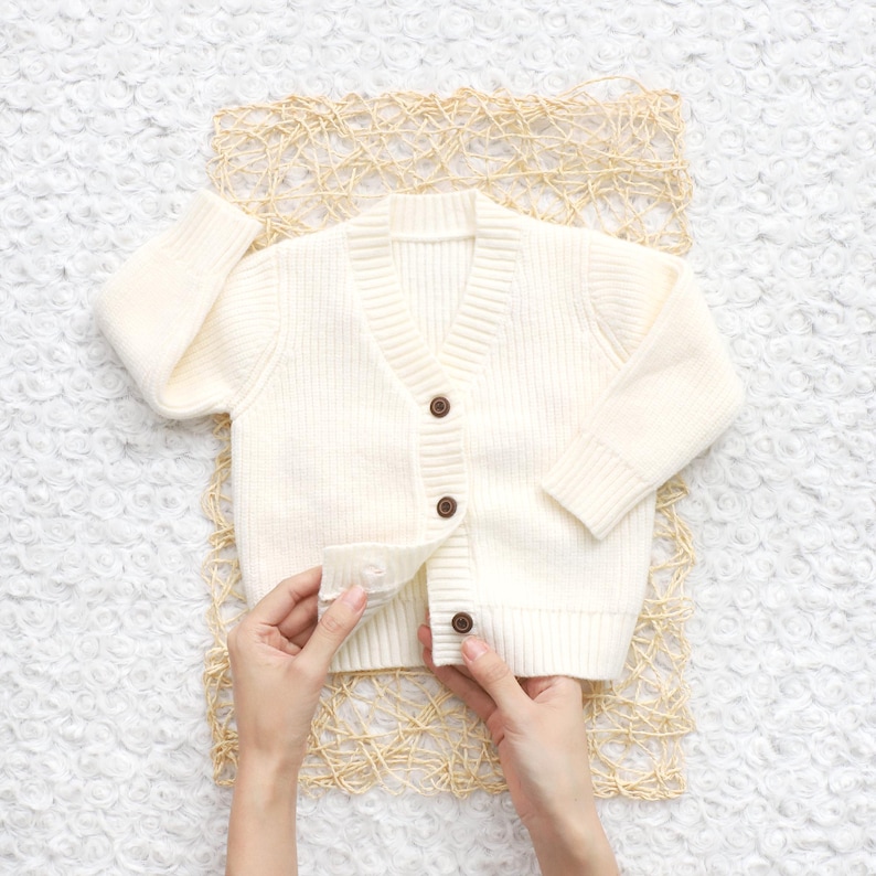 Chunky Embroidered Cardigans, Personalized Baby Name Cardigan, Knitted Newborn Sweater, New Baby Gifts image 12