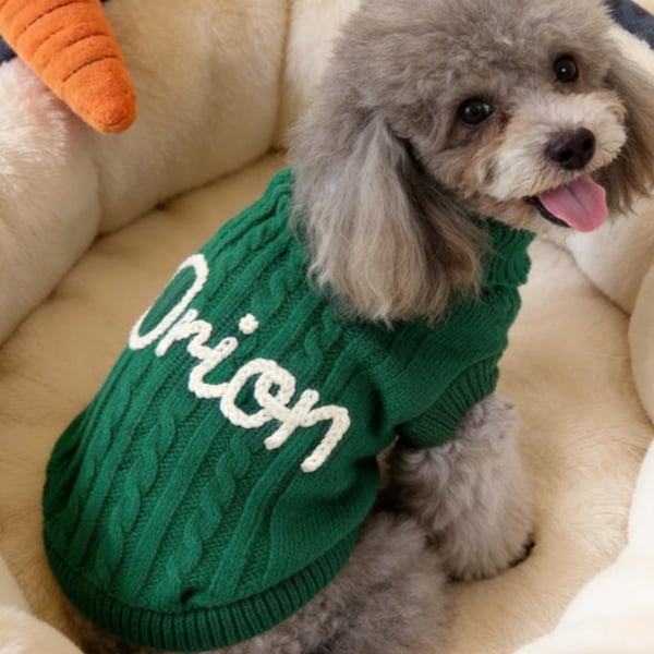 Personalisierter Hundename Pullover, Benutzerdefinierter Hundepullover, Bestickte Haustier-Namenskleidung, Hündchen-Pullover mit Namen, Individueller Welpen-Pullover, Hundegeschenk
