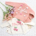 Personalized Cardigans Little Girl, Custom Baby Name Cardigan, Newborn Outfit Coming Home, Name Announcement, 0-3 Months | Gender Neutral
