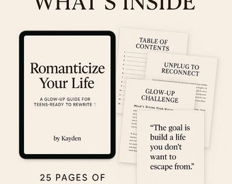 Romanticize Your Life – Self-Love Glow-Up eBook for Teens | Digital PDF Download