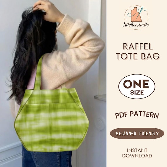 Minimalist Tote Bag Sewing Pattern: Beginner Friendly (A4, US Letter, A0) (PDF)