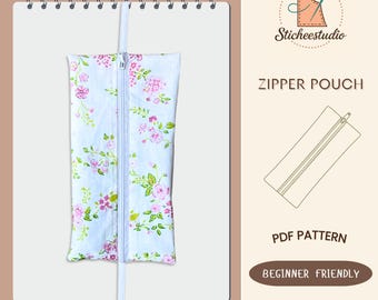 Zipper Pencil Pouch Bookmark Sewing Pattern : Beginner-Friendly PDF Template (A0, A4, Letter)