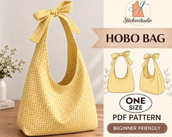 Slouchy Tie Bag Sewing Pattern: Beginner-Friendly Crossbody, Shoulder Bag (PDF Download)