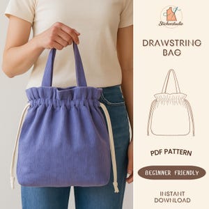 Drawstring Bucket Bag Sewing Pattern: Beginner-friendly, 3 Sizes PDF ...