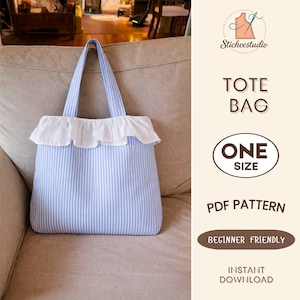 Ruffle Tote Bag Schnittmuster: Einfach Anfänger PDF Handtasche (Digitaler Download)