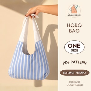 Naaipatroon voor een hobo-tas met strikband | Beginnersvriendelijk PDF-download
