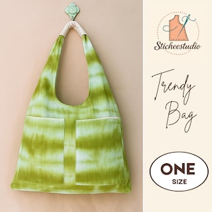 Hobo Bag Sewing Pattern, Boho Bag Sewing Pattern, Shoulder Bag Double pocket Pattern, Slouchy Hobo Bag, Instant Easy PDF, Beginner Friendly