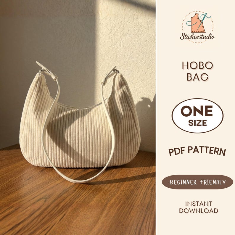 Crescent Bag Sewing Pattern: Beginner Friendly Sling Bag (A4, US-Letter)