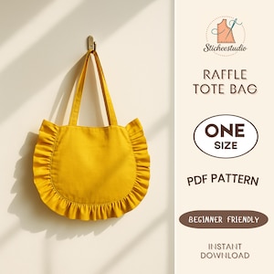 Ruffle Tote Bag Sewing Pattern: Shoulder Bag Pattern, Beginner-Friendly (PDF Pattern)