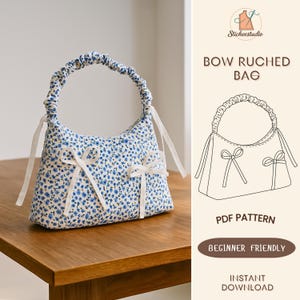 Ruched Bag Pattern, 2-in-1 Crossbody and Shoulder Bag, Hobo Bag Sewing Pattern, Shoulder Purse, Instant Download, Beginner Friendly